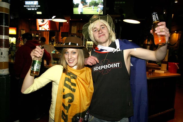 Katie Ashton & Gerard Costello took part in the Australia Day celebrations at Walkabout in 2004