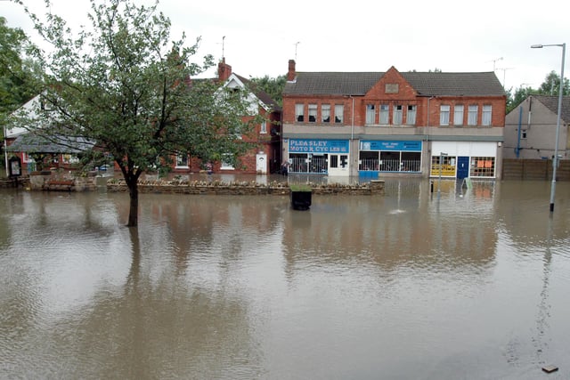 Pleasley's Meden Square flooded in 2007