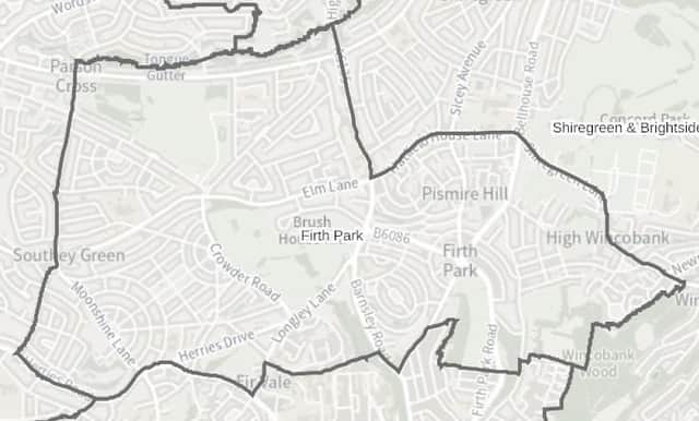 A map of the Firth Park ward in Sheffield City Council, where voters will be electing two candidates on Thursday, May 2, 2024. Image: Sheffield Council wards map