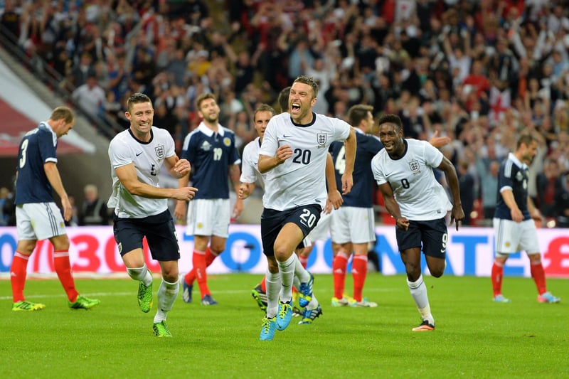 Scotland led twice in this first of two friendlies to celebrate the FA's 150th anniversary but Rickie Lambert won it for England by scoring with virtually his first touch in international football.