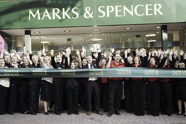 Staff at Marks & Spencer Fargate reveal its brand new look in November 2006