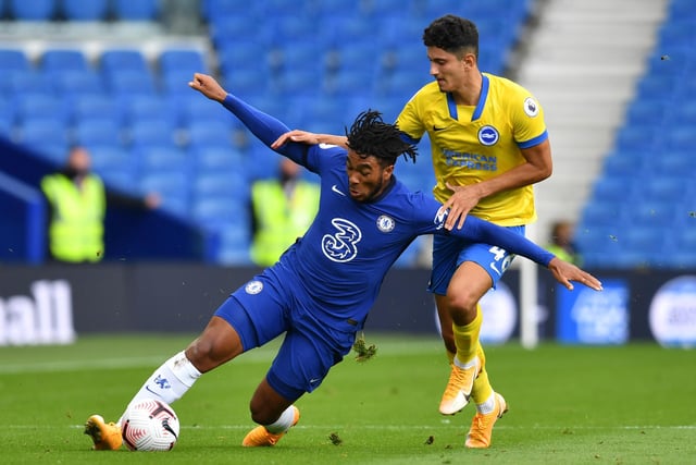 Brighton's English midfielder Steven Alzate is valued at £1.8m by Wyscout.