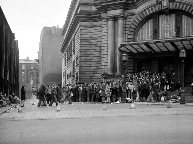 Elton John fans queued for hours to get tickets for his concert at the Usher Hall in Edinburgh february 1976.