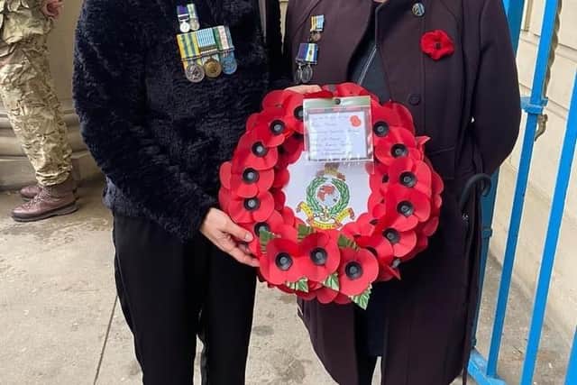 Rob Griffin’s sisters Mandy Kazmierski and Jo Bond at the Remembrance Sunday Event in Sheffield