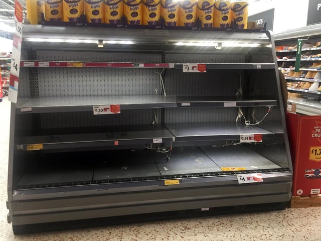 Panic buying has left supermarkets across Doncaster with empty shelves. Morrisons, 1a Watervole Way, Doncaster. Picture: NDFP-17-03-20 EmptyShelves 21-NMSY