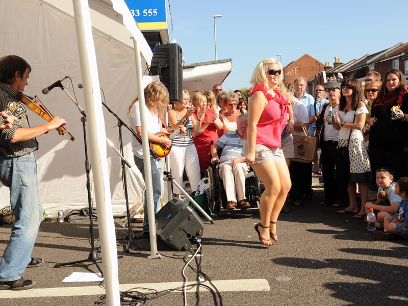 People dance to a band at Love Albert Road Day in 2009. Picture: Paul Jacobs. (093449-35)