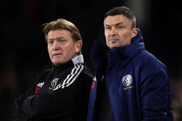 Sheffield United manager Paul Heckingbottom (right) and his assistant Stuart McCall: George Wood/Getty Images