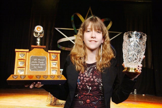 Rachel Ward was the winner of the City of Sunderland Search For A Star competition in 2005 and here she is with her trophies.