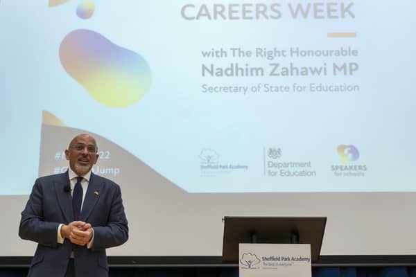 Education Secretary Nadhim Zahawi delivering a speech at Sheffield Park Academy. Picture Scott Merrylees