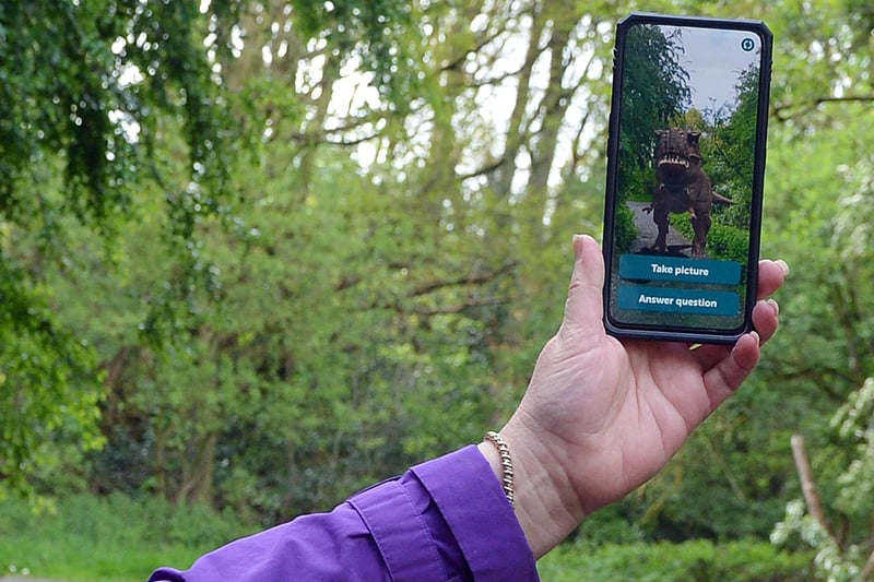 Download the Love Exploring app on your phone and see dinosaurs and planets spring up in the park.