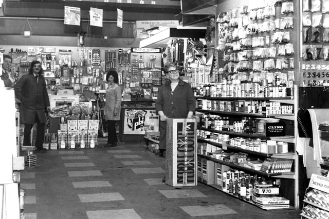 Panel pins, emulsion paint and door numbers. What's not to love at Mackays and here is a 1973 view of the DIY store.