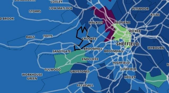 This neighbourhood has seen rates of positive Covid cases fall by 40 percent with an infection rate of 144.4 per 100,000 people.