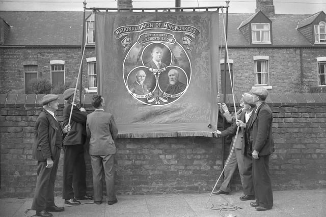 The Silksworth Lodge banner on show in September 1953. Do you know anyone who worked at the pit?