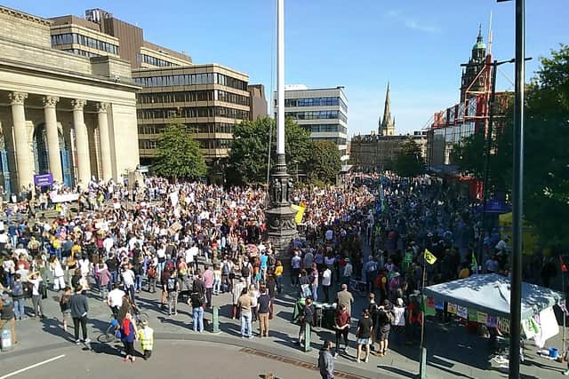 The 'Youth Strike 4 Climate' gathering which took place in Sheffield city centre last September