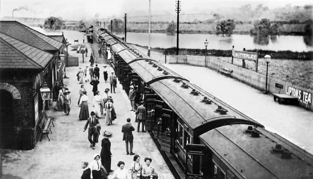 People travelling from Butterley Station in 1912, showing the leisure use of railways increasing. The station and a section of line has since been restored by the Midland Railway Trust.