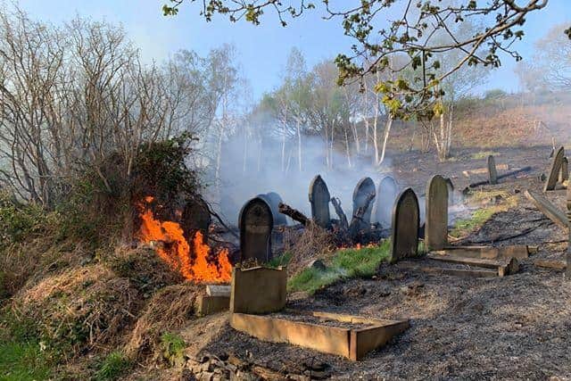 A fire has broken out in Wardsend cemetery in Sheffield this afternoon (Pic: Jake Johnson)