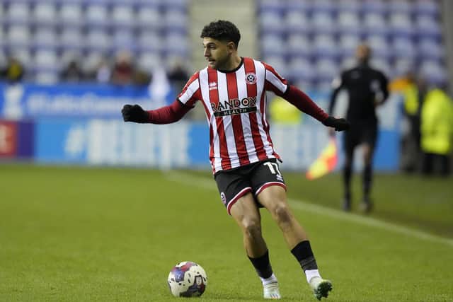Reda Khadra of Sheffield United: Andrew Yates / Sportimage
