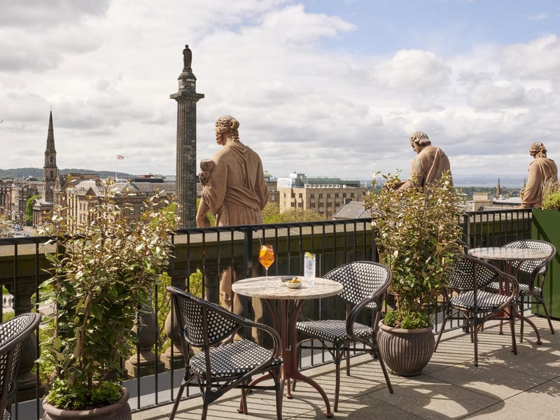 Lamplighters, named for the Robert Louis Stevenson poem, where members can enjoy drinks, meals and views of the Edinburgh skyline.