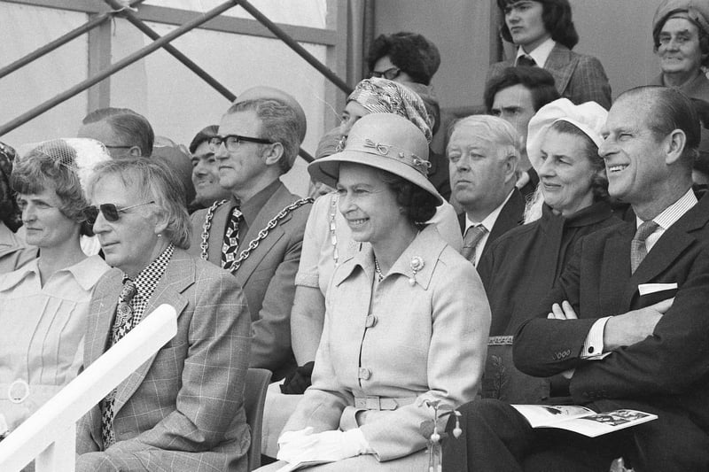 Queen Elizabeth and Prince Philip on Wearside in July 1977.