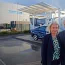 Conservative party chair Amanda Milling MP and ITM Power chief executive Graham Cooley at the firm’s hydrogen car refuelling station on the Advanced Manufacturing Park in Rotherham.