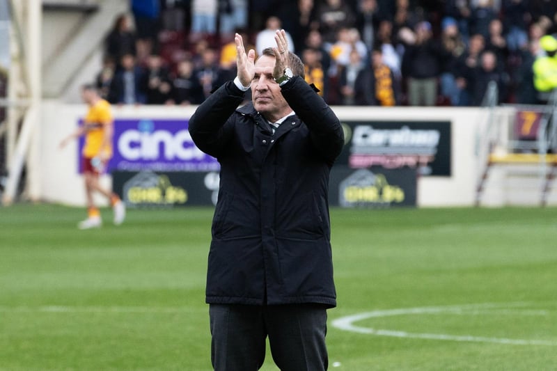Celtic manager Brendan Rodgers at full-time after the 2-1 win over Motherwell. 