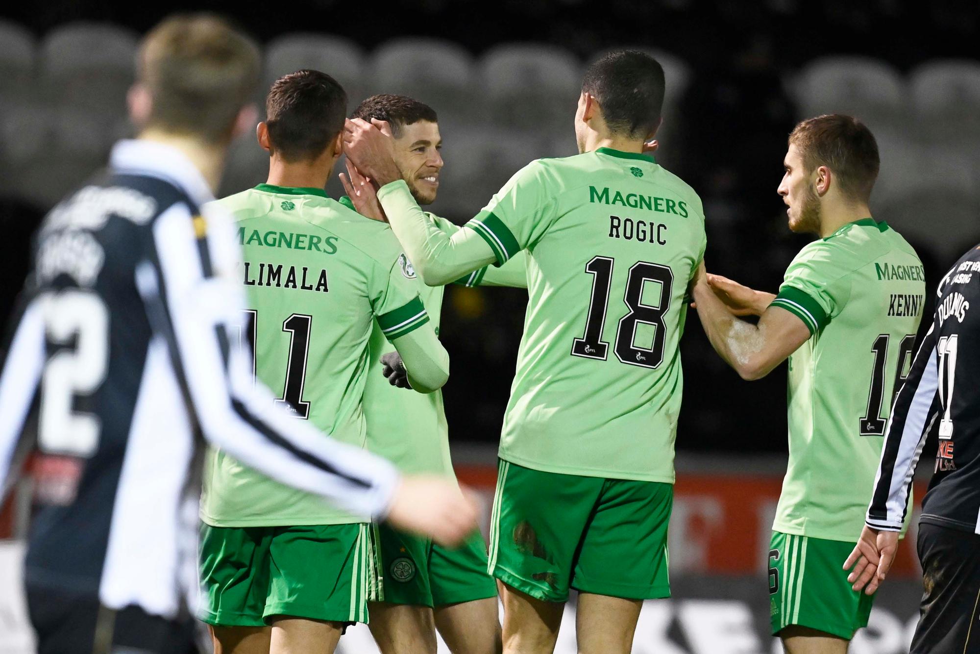 Celtic's Ryan Christie celebrates his goal with team mates during the 4-0 win over St Mirren (Photo by Rob Casey / SNS Group)