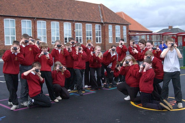 A flashback to 2006 as pupils took photos in the play area. Remember this?