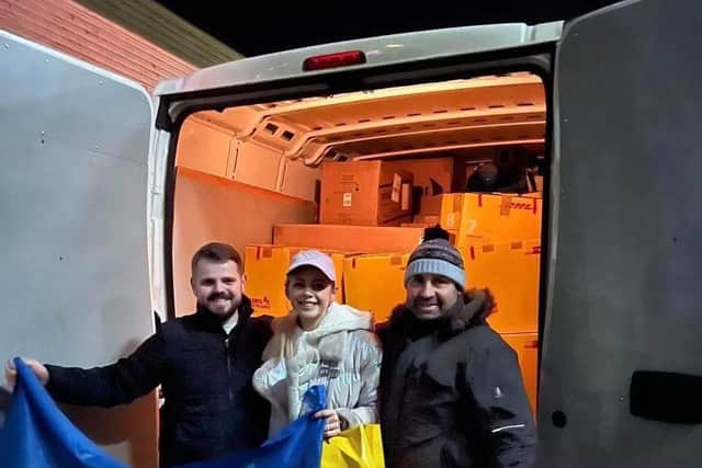 Nazar Senechyn travelling to the Ukraine border with donated supplies.