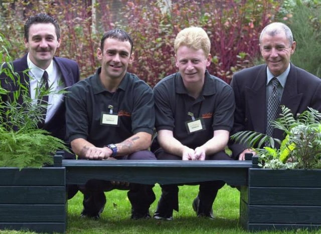 Planter made of recycled local wild wood. On display at The Point in 2000.