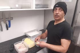 'Laggy', the owner of Sheffield's oldest fish and chip shop, Two Steps, on Sharrow Vale Road, demonstrates how to make a proper Yorkshire fishcake - and it's delicious