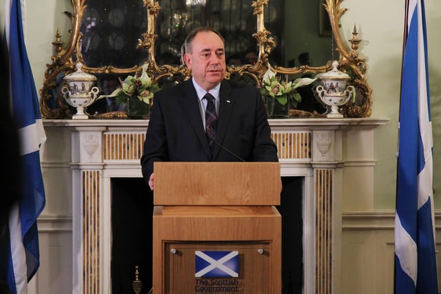 After the 2014 referendum defeat, Alex Salmond issues a statement at Bute House in Edinburgh that he would be standing fon as Scotland's First Minister and SNP leader. Pic: Scottish Government/PA Wire