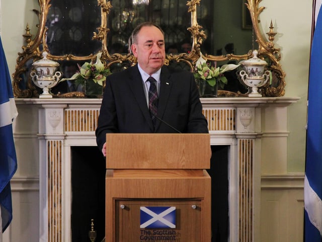 After the 2014 referendum defeat, Alex Salmond issues a statement at Bute House in Edinburgh that he would be standing fon as Scotland's First Minister and SNP leader. Pic: Scottish Government/PA Wire