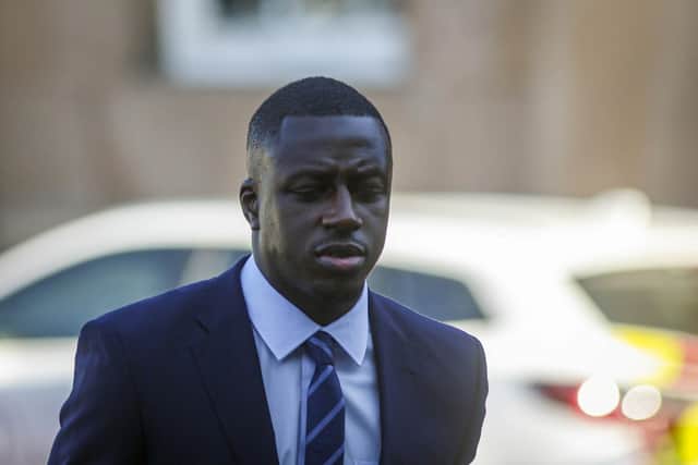 Benjamin Mendy arrives at Chester Crown Court  10/08/2022. See SWNS story SWCCmendy; Manchester City footballer Benjamin Mendy will go on trial today (August 10) accused of a number of serious sexual assaults relating to seven young women. The 28-year-old French international is accused of eight counts of rape, one count of sexual assault and one count of attempted rape, relating to seven young women. Mendy was arrested in August 2021 and released on bail in January.