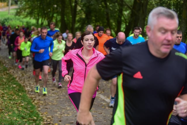 Runners galore at the 7th anniversary of the Sunderland Park Run at Silksworth Sports Complex in 2016.