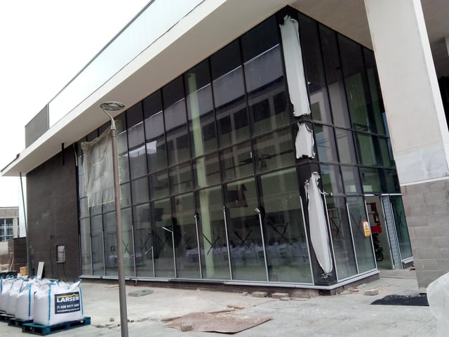 A frontal view of the main entrance to the cinema at Waterdale, Doncaster
