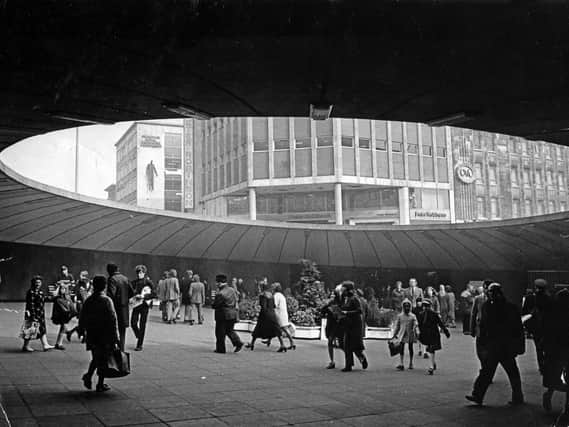 The famous Sheffield city centre underground walkway at Castle Square, known to all of course as The Hole in The Road and regarded with some nostalgia by Sheffielders, even though it wasn't always pleasant to walk through.