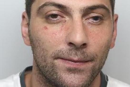 A booze-troubled thug has been put behind bars after he breached a restraining order by visiting his ex-partner and assaulted police officers. Kamran Kerr, pictured, aged 30, of Convent Walk, Sheffield, who was sentenced at Sheffield Crown Court to 15 months of custody after he pleaded guilty to two offences of breaching a restraining order against his ex-partner, three counts of criminal damage, an assault, a theft and two counts of assaulting a police officer.
