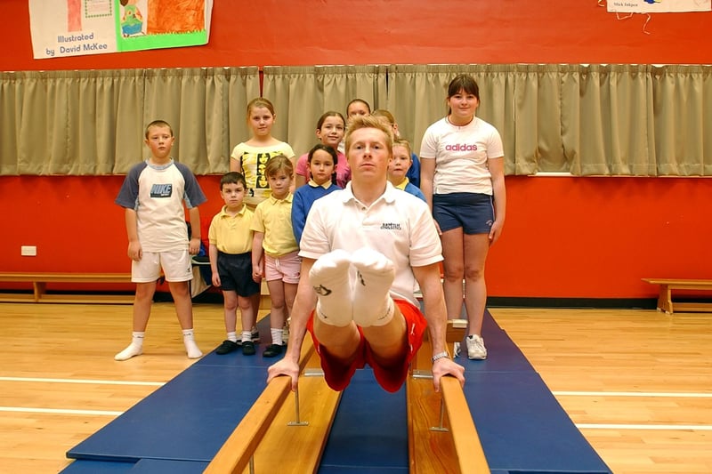 Gymnast Craig Heap, who competed at the Olympics in 2000, was helping children at Lord Blyton Primary School to keep fit in 2005. Remember this?