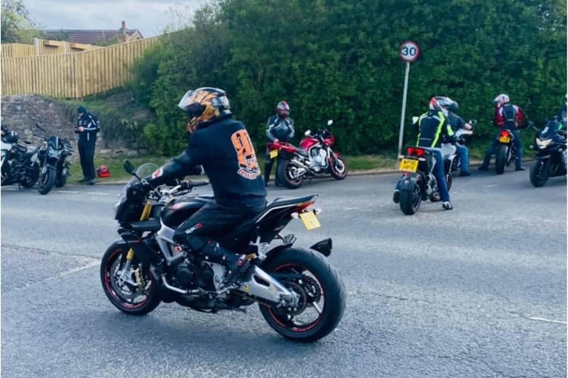 Bikers held a minute's silence before a minute's noise.