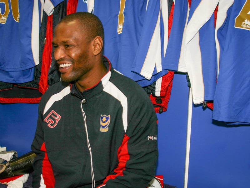 Defender Noe Pamarot is all smiles in the dressing room before kick-off. Picture: Faz Ahmed
