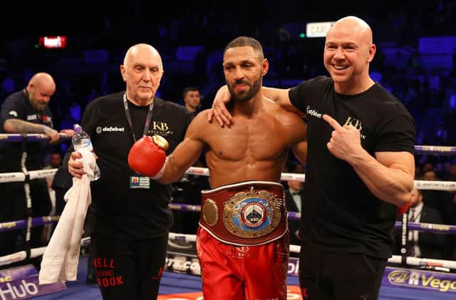 Kell Brook with Dominic Ingle, right. Photo by Richard Heathcote/Getty Images