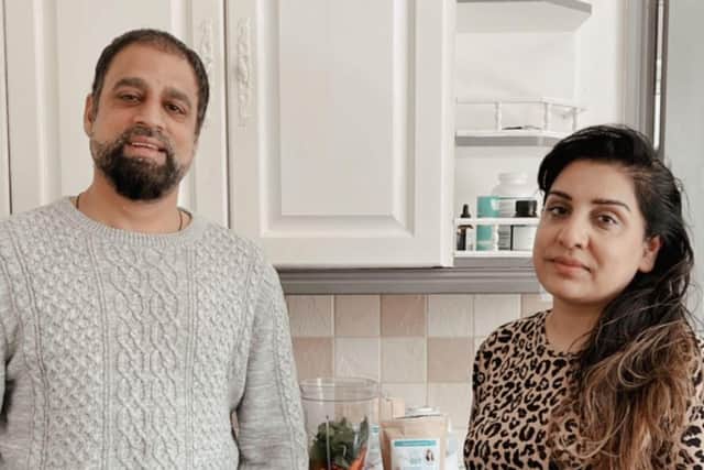 Arshad and Nazia Begum who runs Mind and Bodee full-time, providing a range of vegan, non-GMO gut health powders.