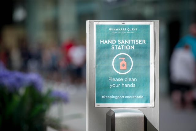 Hand Sanitiser station.