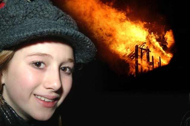 2008: this young lady has a front row position next to the bonfire at Ashfield District Council’s Bonfire Night, held in Hucknall.