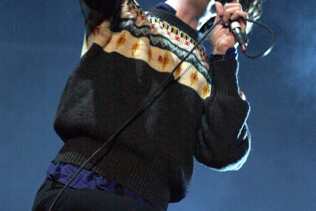 Jarvis Cocker fronting Pulp at the Leeds Festival in 2000.
