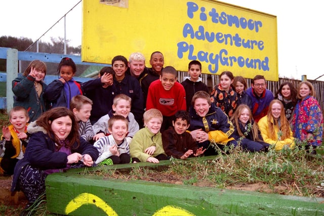 Staff and some of the users of the Pitsmoor Adventure Playground in 1998