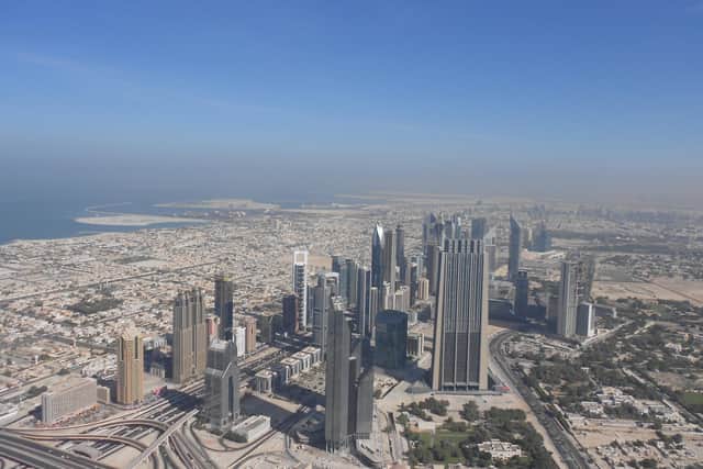 A view of Dubai, where Al-Hilal United play, from the top of Burj al-Khalifa