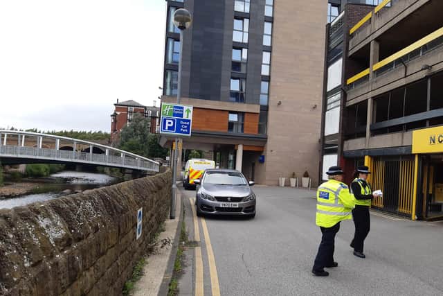 Police outside the NCP car park