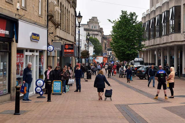 Shoppers return to Mansfield town centre.