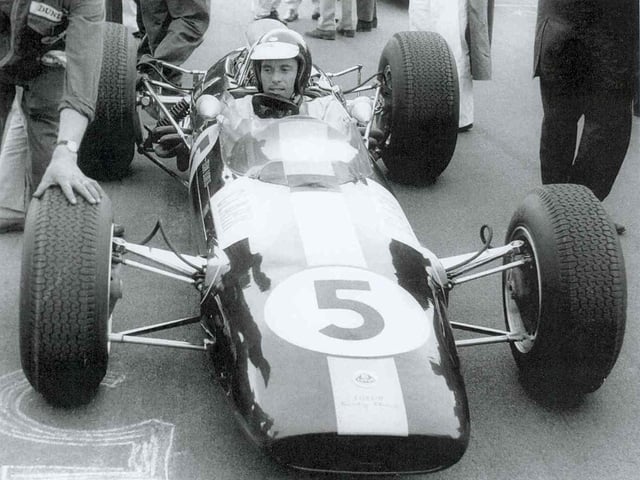 The versatile Jim Clark was tearing up tarmac around the globe, winning two World Championships in 1963 and another in 1965, alongside the Indianapolis 500.